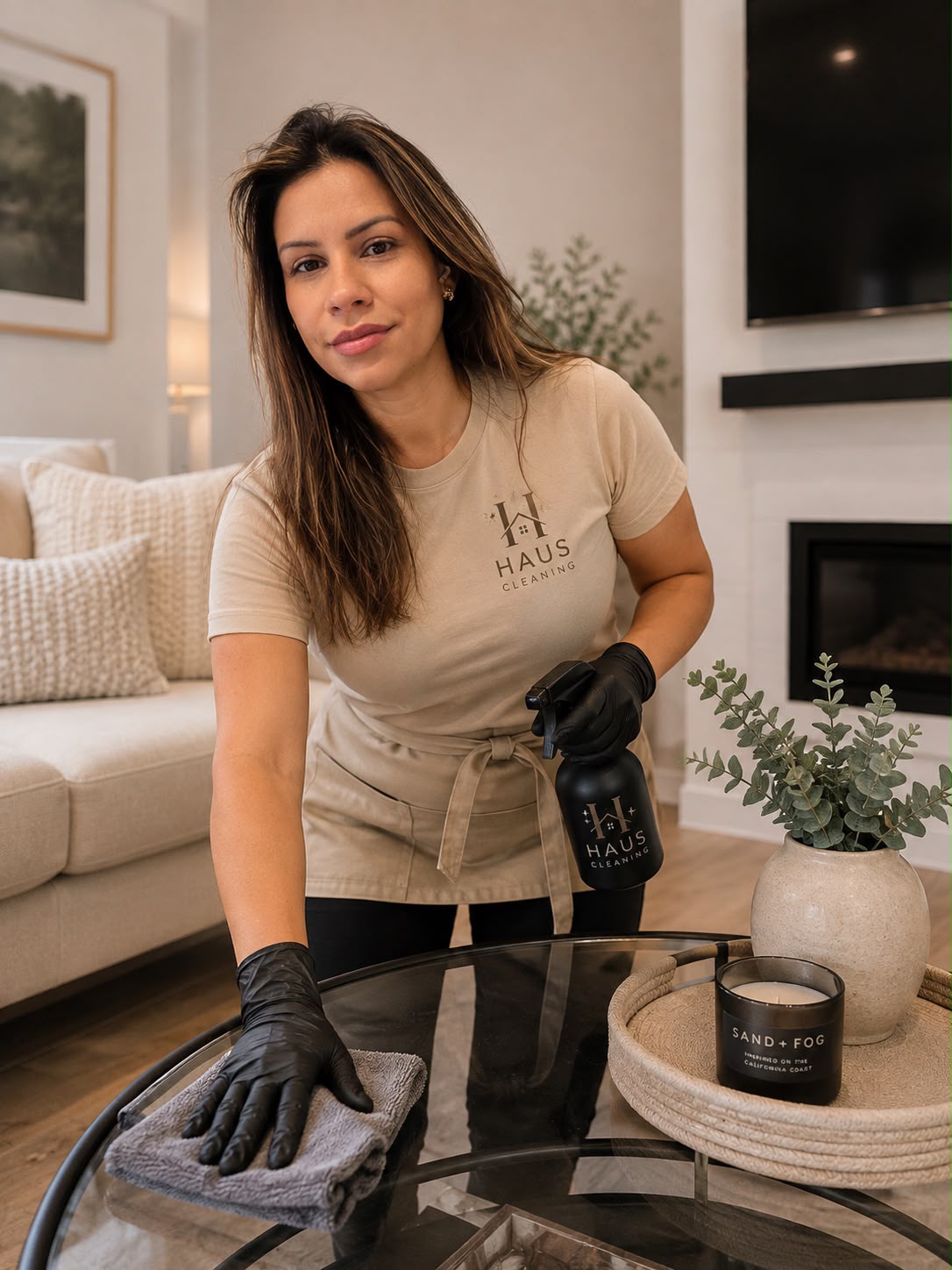 Haus Cleaning team member cleaning a home